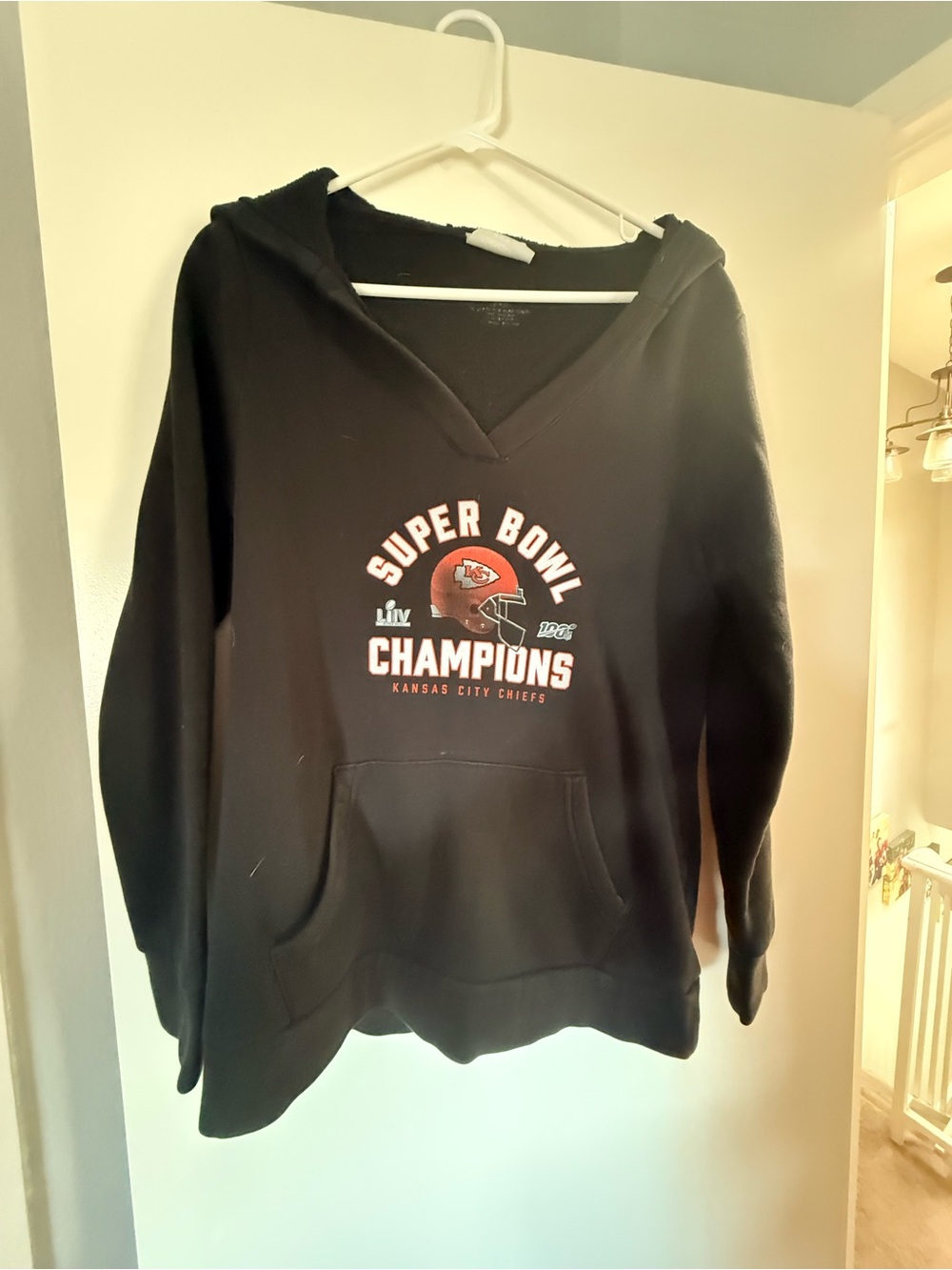 Fanatics Black Kansas City Chiefs Super Bowl Champions oversized hoodie